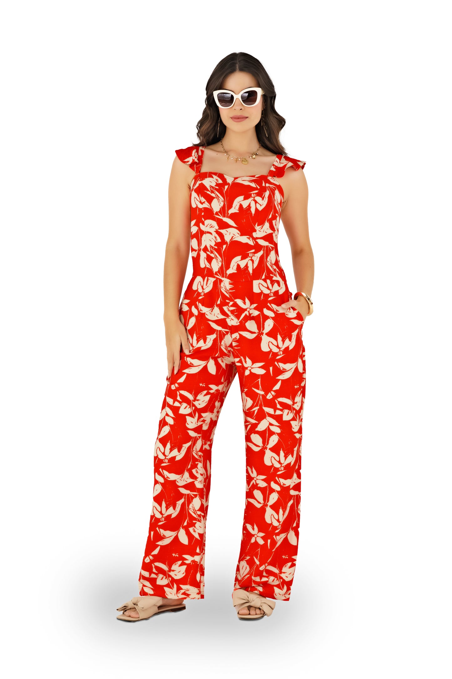 ENTERIZO EN RAYON VISCOSA NARANJA 1