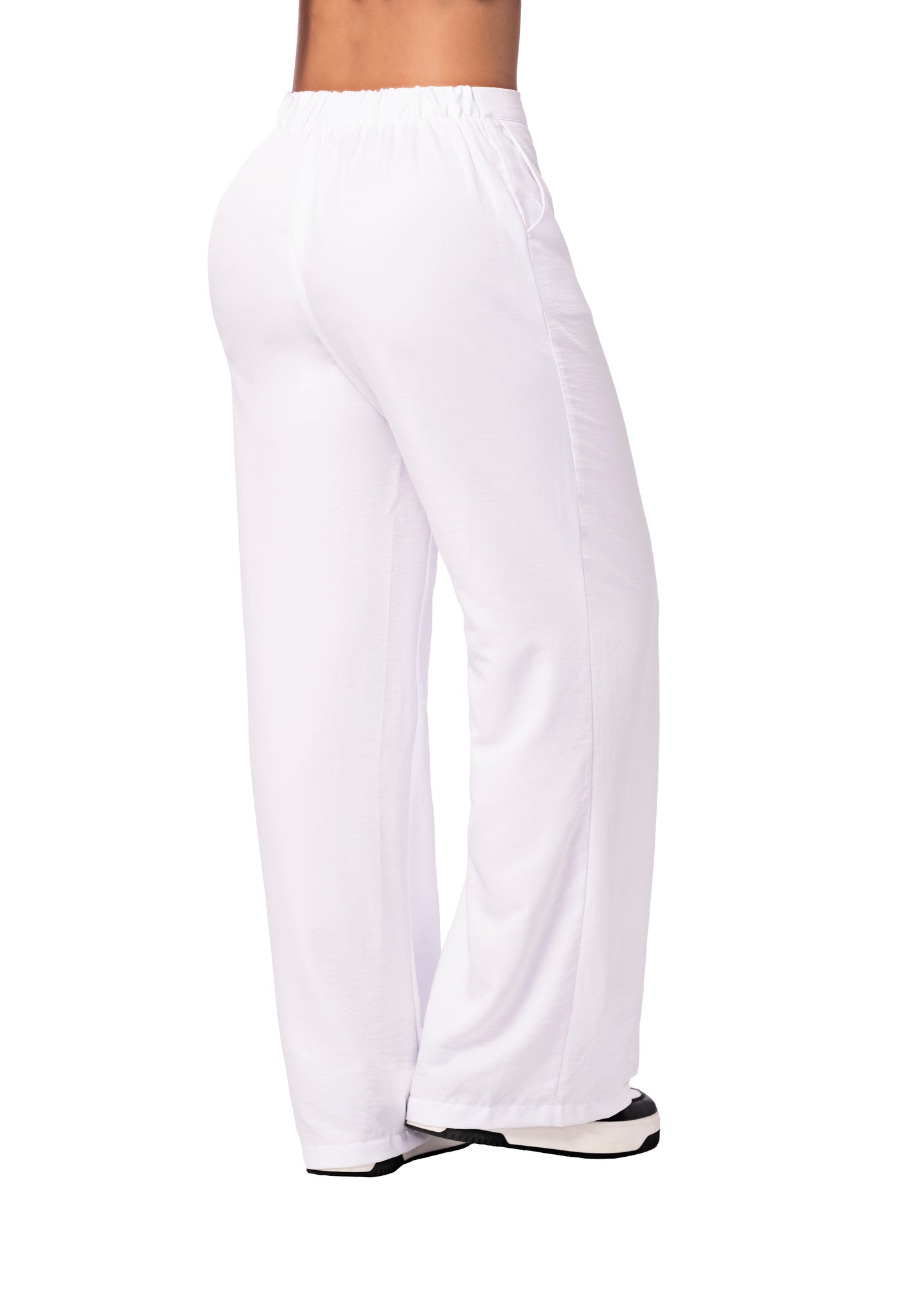 PANTALON EN POLIESTER BLANCO O MARFIL 3