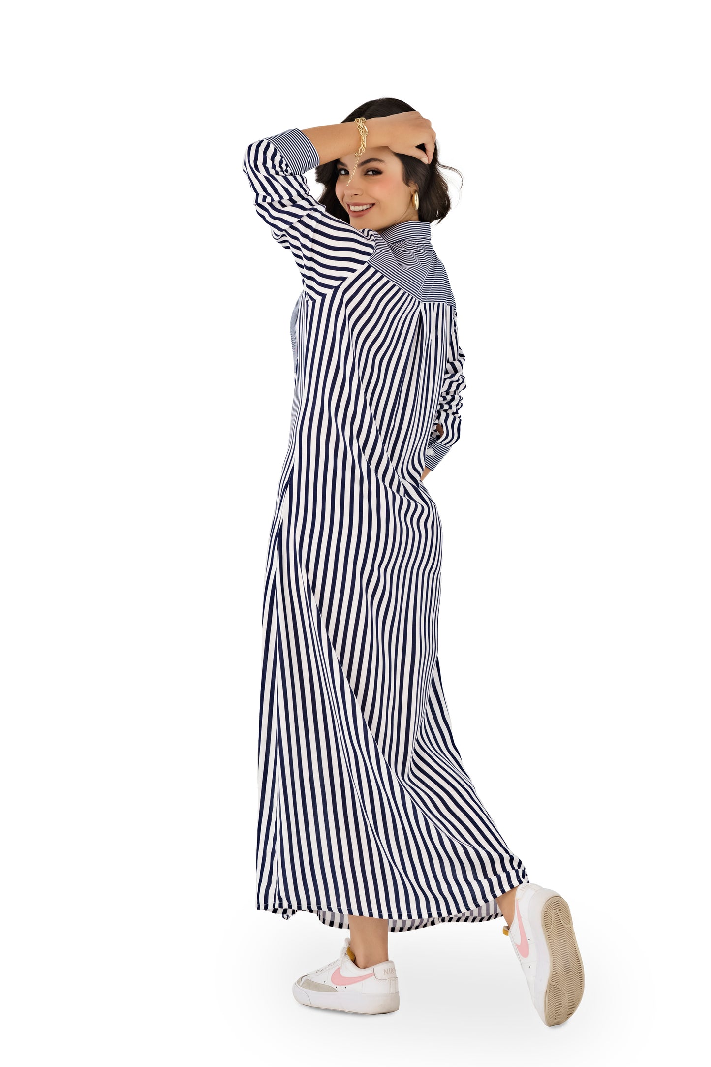 VESTIDO EN RAYON AZUL CLARO O OSCURO 2