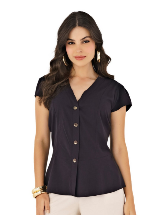 BLUSA EN RAYON VISCOSA STRECH NEGRO 1