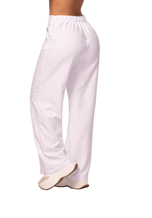 PANTALON EN POLIESTER BLANCO O MARFIL 1