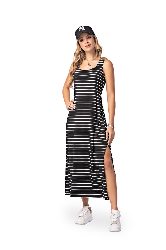 VESTIDO EN PIEL DE DURAZNO NEGRO 1